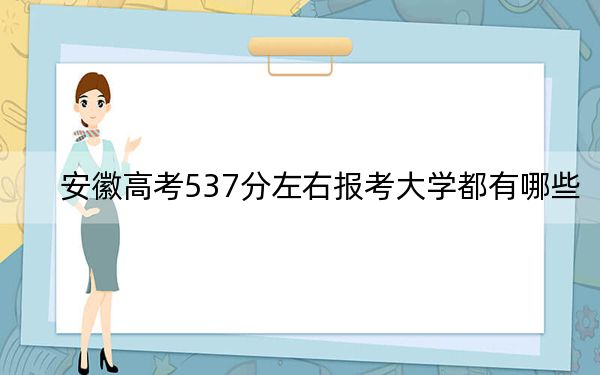 安徽高考537分左右报考大学都有哪些？ 2024年录取最低分537的大学