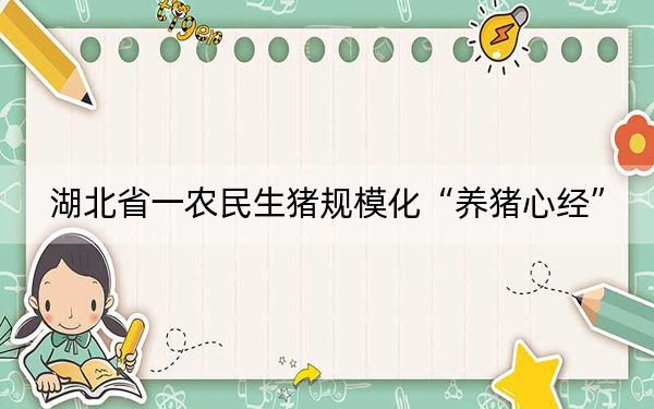 湖北省一农民生猪规模化“养猪心经”
