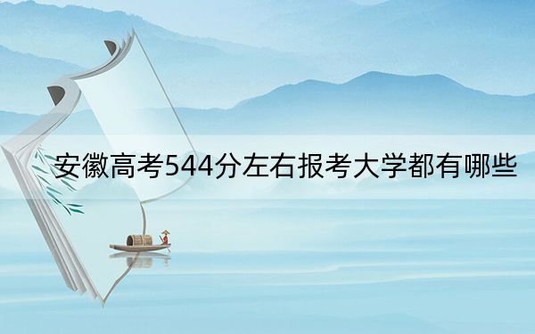 安徽高考544分左右报考大学都有哪些？ 2024年录取最低分544的大学