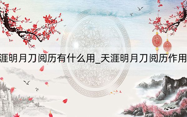 天涯明月刀阅历有什么用_天涯明月刀阅历作用详解