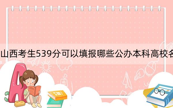 山西考生539分可以填报哪些公办本科高校名单？（附带2022-2024年539录取名单）