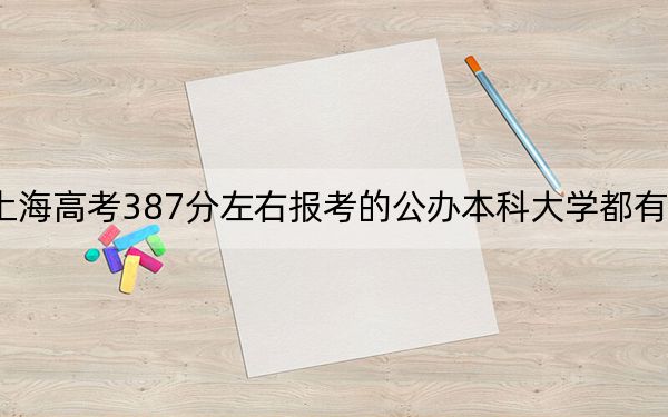 上海高考387分左右报考的公办本科大学都有哪些？ 2024年一共0所大学录取