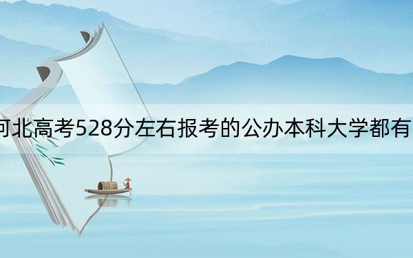 河北高考528分左右报考的公办本科大学都有哪些？（供2025届高三考生参考）