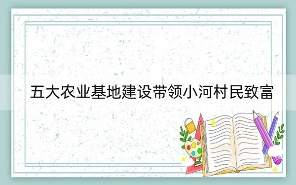 五大农业基地建设带领小河村民致富