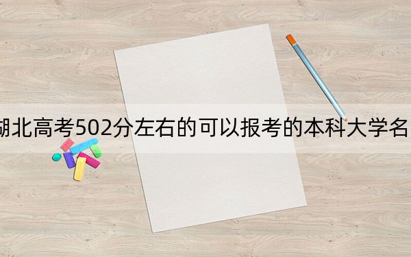 湖北高考502分左右的可以报考的本科大学名单！