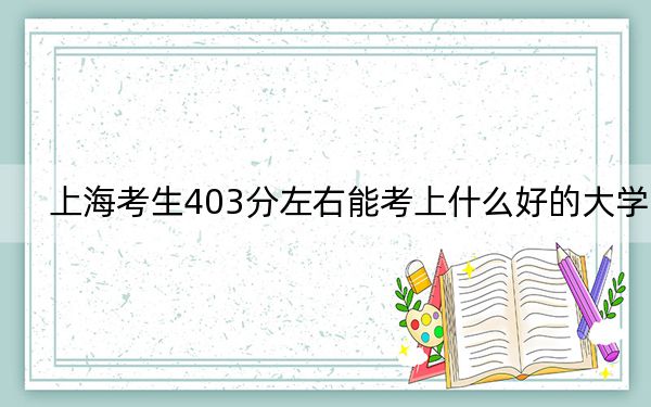 上海考生403分左右能考上什么好的大学？ 2024年录取最低分403的大学