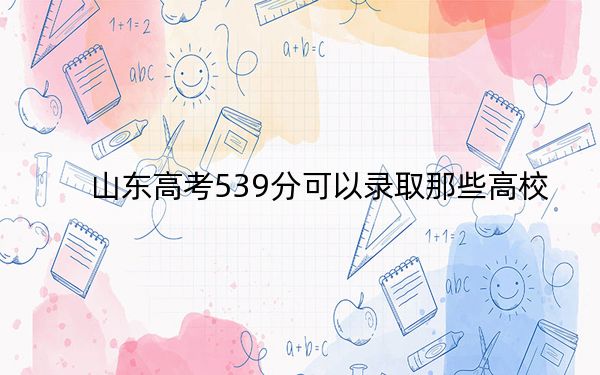 山东高考539分可以录取那些高校？ 2024年一共10所大学录取