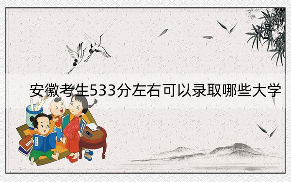 安徽考生533分左右可以录取哪些大学？ 2025年高考可以填报59所大学