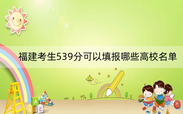 福建考生539分可以填报哪些高校名单？