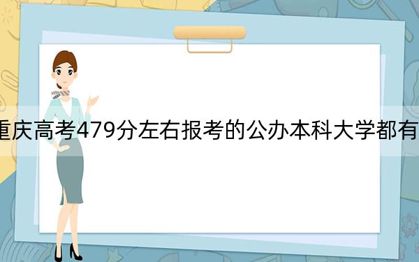 重庆高考479分左右报考的公办本科大学都有哪些？