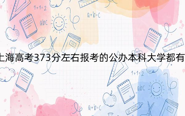 上海高考373分左右报考的公办本科大学都有哪些？ 2024年高考有0所最低分在373左右的大学