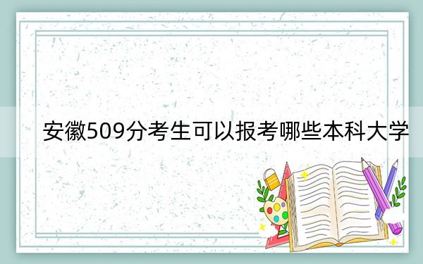 安徽509分考生可以报考哪些本科大学？ 2024年录取最低分509的大学