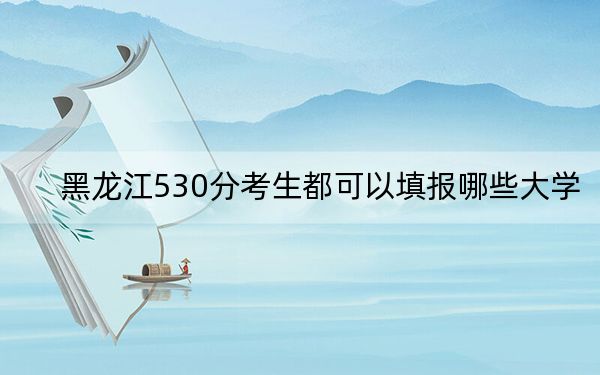 黑龙江530分考生都可以填报哪些大学？