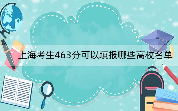 上海考生463分可以填报哪些高校名单？ 2024年录取最低分463的大学