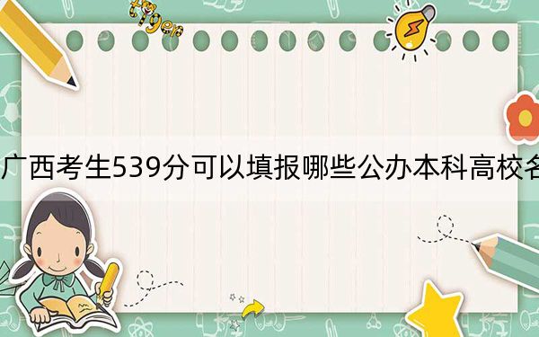 广西考生539分可以填报哪些公办本科高校名单?(供2025年考生参考)