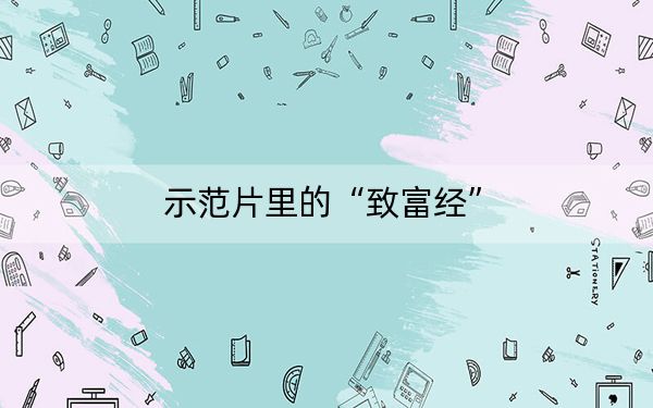 示范片里的“致富经”