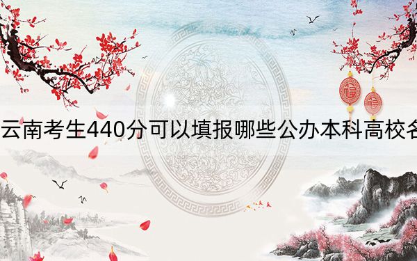 云南考生440分可以填报哪些公办本科高校名单？ 2024年高考有5所最低分在440左右的大学