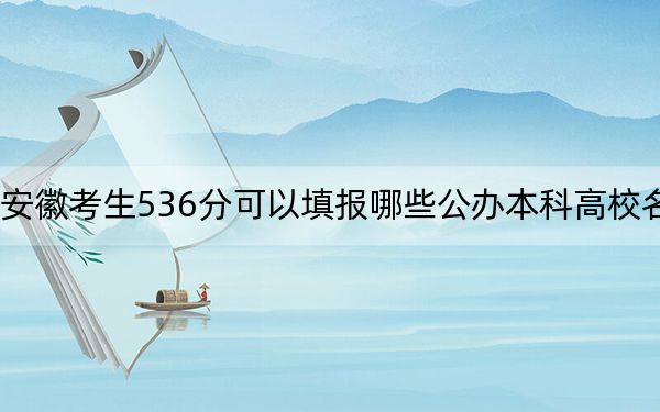 安徽考生536分可以填报哪些公办本科高校名单？（附带近三年高考大学录取名单）