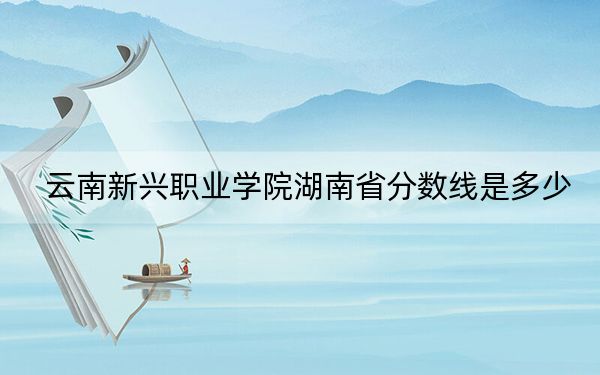 云南新兴职业学院湖南省分数线是多少？2025年湖南考生参考