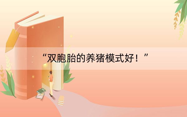 “双胞胎的养猪模式好！”