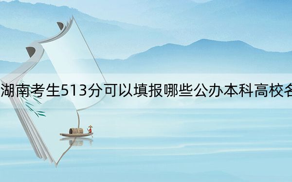 湖南考生513分可以填报哪些公办本科高校名单？（供2025届高三考生参考）