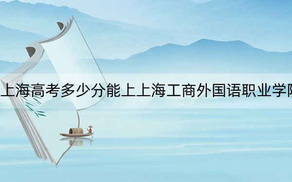 上海高考多少分能上上海工商外国语职业学院？2024年综合100分